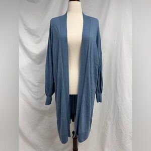 The Fold London 100% Cashmere Blue Women's Open Front Cardigan Duster